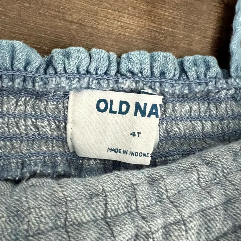 Old Navy Blue Denim Chambray Top Tank Spaghetti Strap Cami 4T